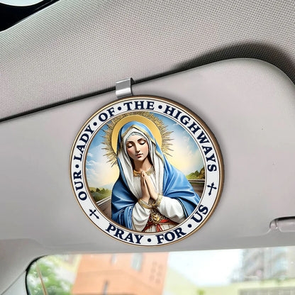 Our Lady Of The Highways - Car Visor Clip