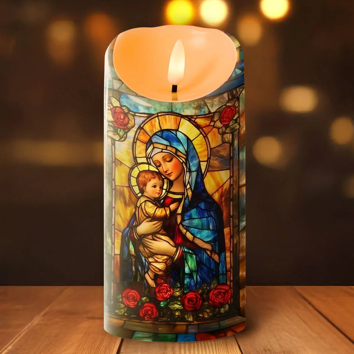 Radiant Madonna And Child - Flameless LED Candle