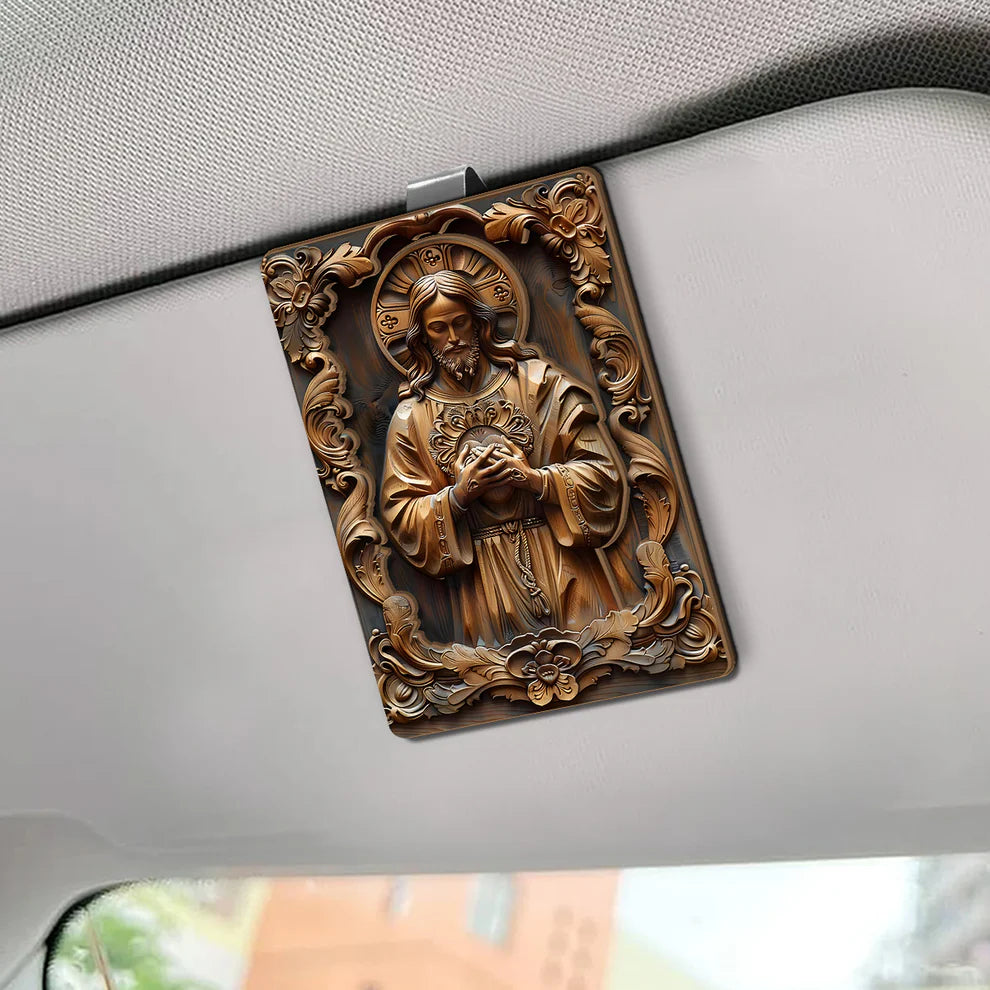 Jesus Sacred Heart - Car Visor Clip