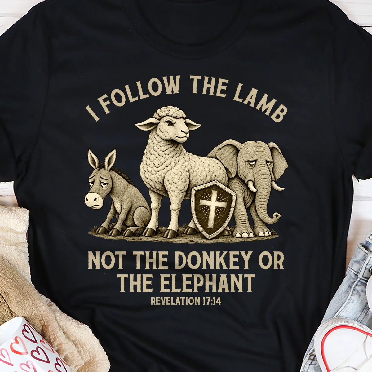 I Follow The Lamb Not The Donkey Or The Elephant, Gift For Faithful Christian | 2D Unisex T-shirt