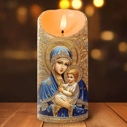 Theotokos Of Divine Splendor - Flameless LED Candle