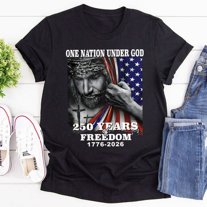 One Nation Under God, Patriotic Christian | 2D Unisex T-shirt
