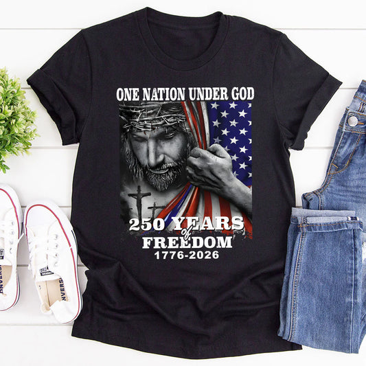 One Nation Under God, Patriotic Christian | 2D Unisex T-shirt