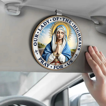 Our Lady Of The Highways - Car Visor Clip