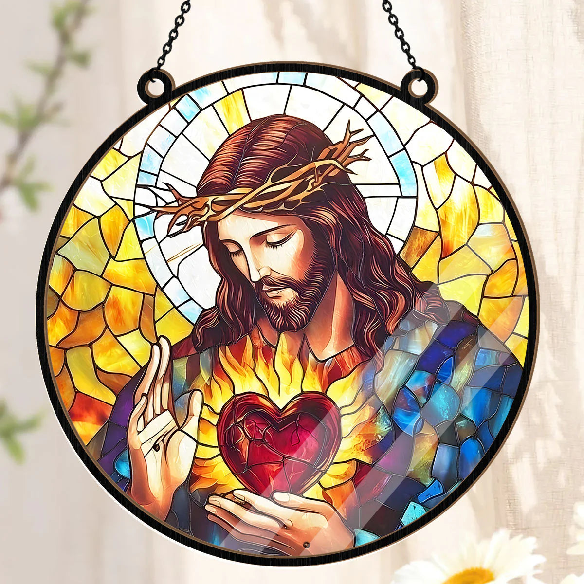 Sacred Heart Of Jesus - Window Hanging Suncatcher