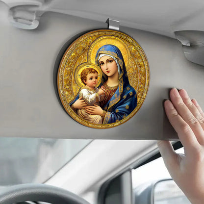 Madonna And Child Sacred Blessing - Car Visor Clip