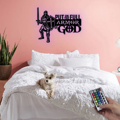 Put On The Full Armor Of God - Metal Wall Art Sign