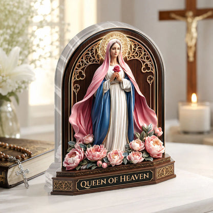Queen Of Heaven, Catholic Gift | Custom Shaped Acrylic Plaque