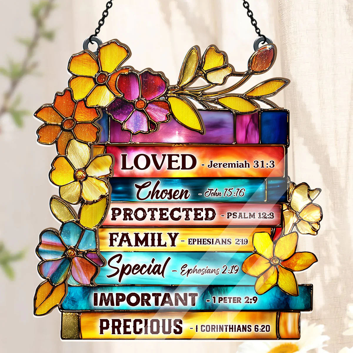 Library Of Blessings I Am Scripture Art - Window Hanging Suncatcher
