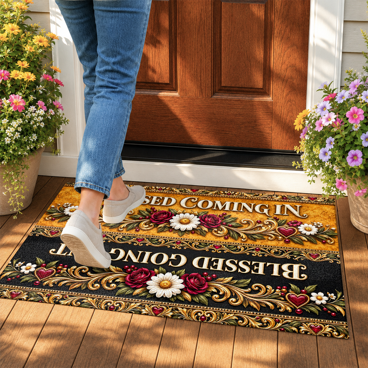 Blessed Coming In And Going Out, Gift For Yourself | Personalized Doormat