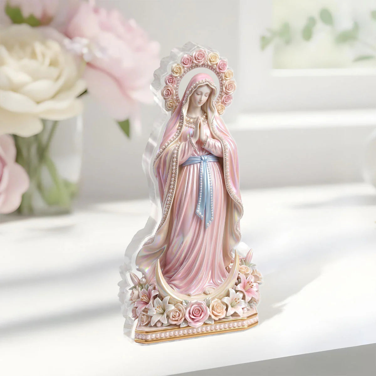 Heavenly Mother Of Pearls, Catholic Gift | Custom Shaped Acrylic Plaque