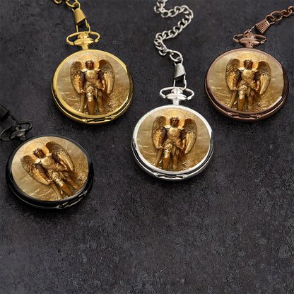 Archangel Michael Heaven’s Guardian, Gift For Him - Pocket Watch