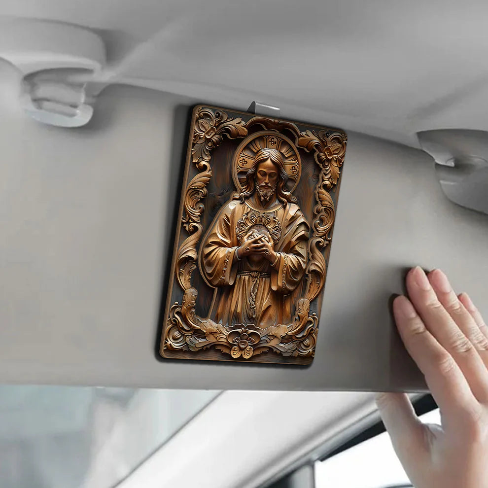Jesus Sacred Heart - Car Visor Clip