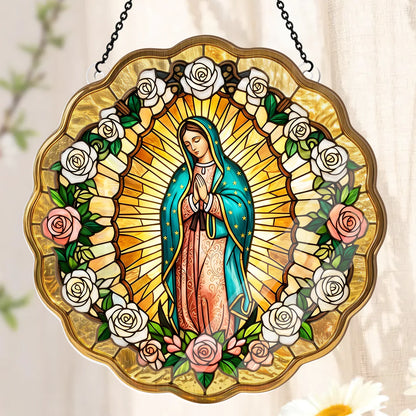 Virgin Mary Golden Halo - Window Hanging Suncatcher