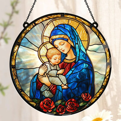 Radiant Virgin And Child - Window Hanging Suncatcher