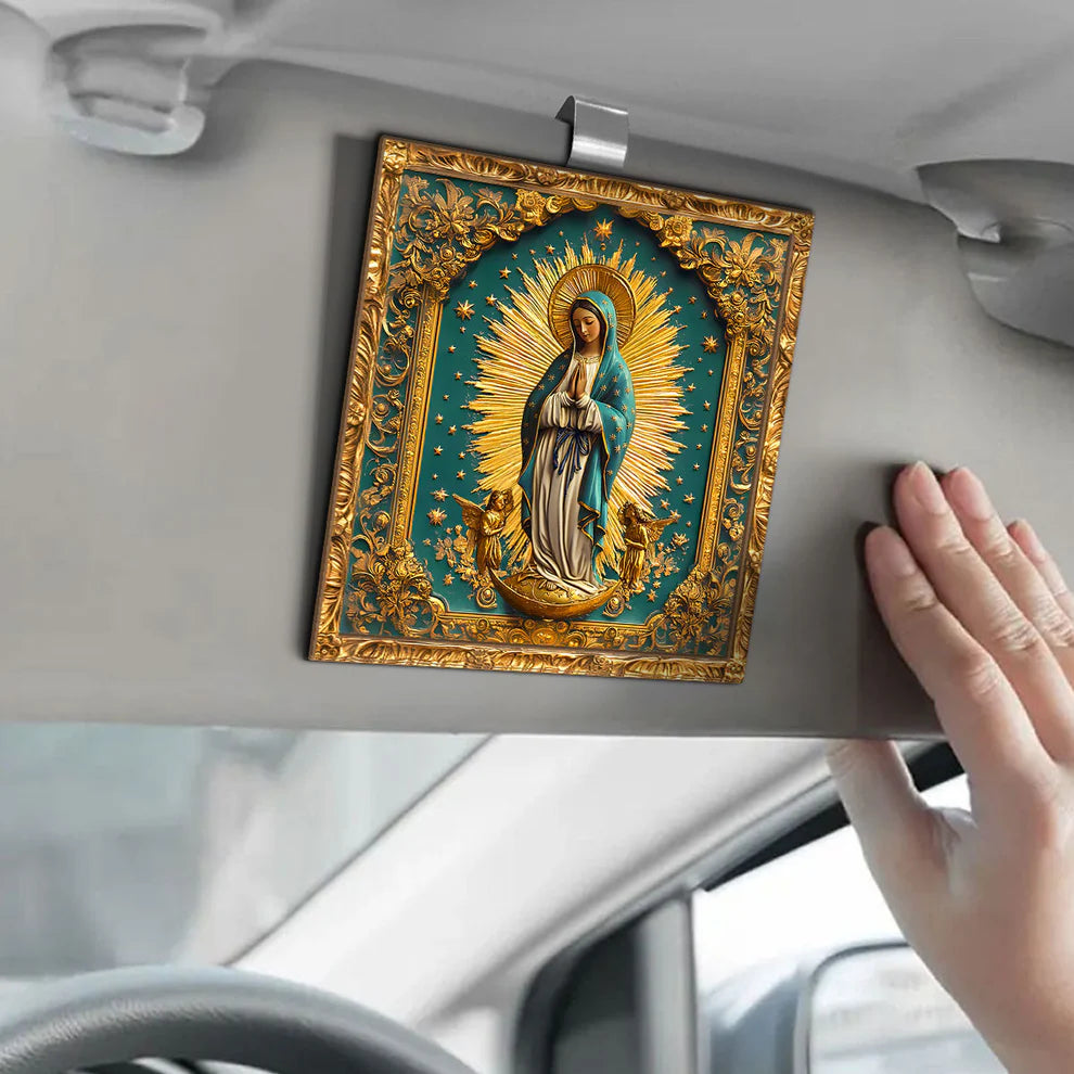 Heavenly Light Of Guadalupe - Car Visor Clip
