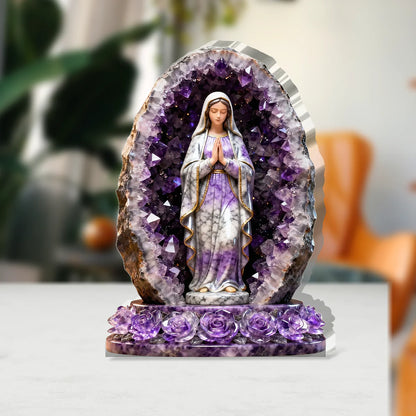 Our Lady of Amethyst Grace - Custom Shaped Acrylic Plaque