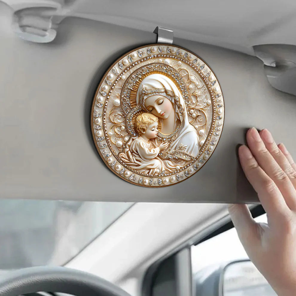 Holy Mother And Child - Car Visor Clip