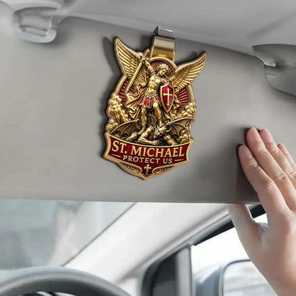 St. Michael, Defender Of The Faith, Patron Saint Gift | Car Visor Clip