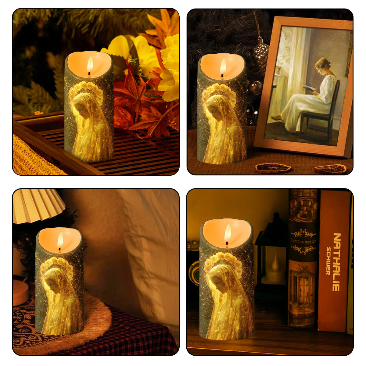 Crown Of Roses, Light Of Heaven - Flameless LED Candle