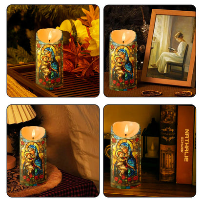Radiant Madonna And Child - Flameless LED Candle