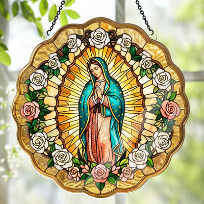 Virgin Mary Golden Halo - Window Hanging Suncatcher