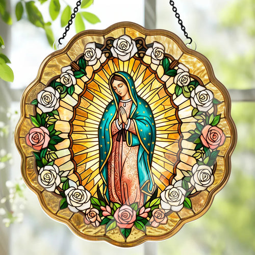 Virgin Mary Golden Halo - Window Hanging Suncatcher