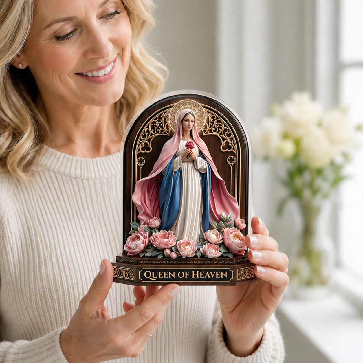 Queen Of Heaven, Catholic Gift | Custom Shaped Acrylic Plaque
