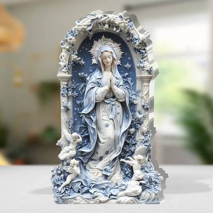 Heavenly Porcelain Grace - Custom Shaped Acrylic Plaque
