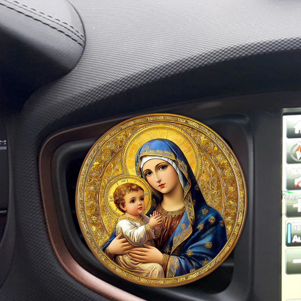 Madonna And Child Sacred Blessing - Car Visor Clip