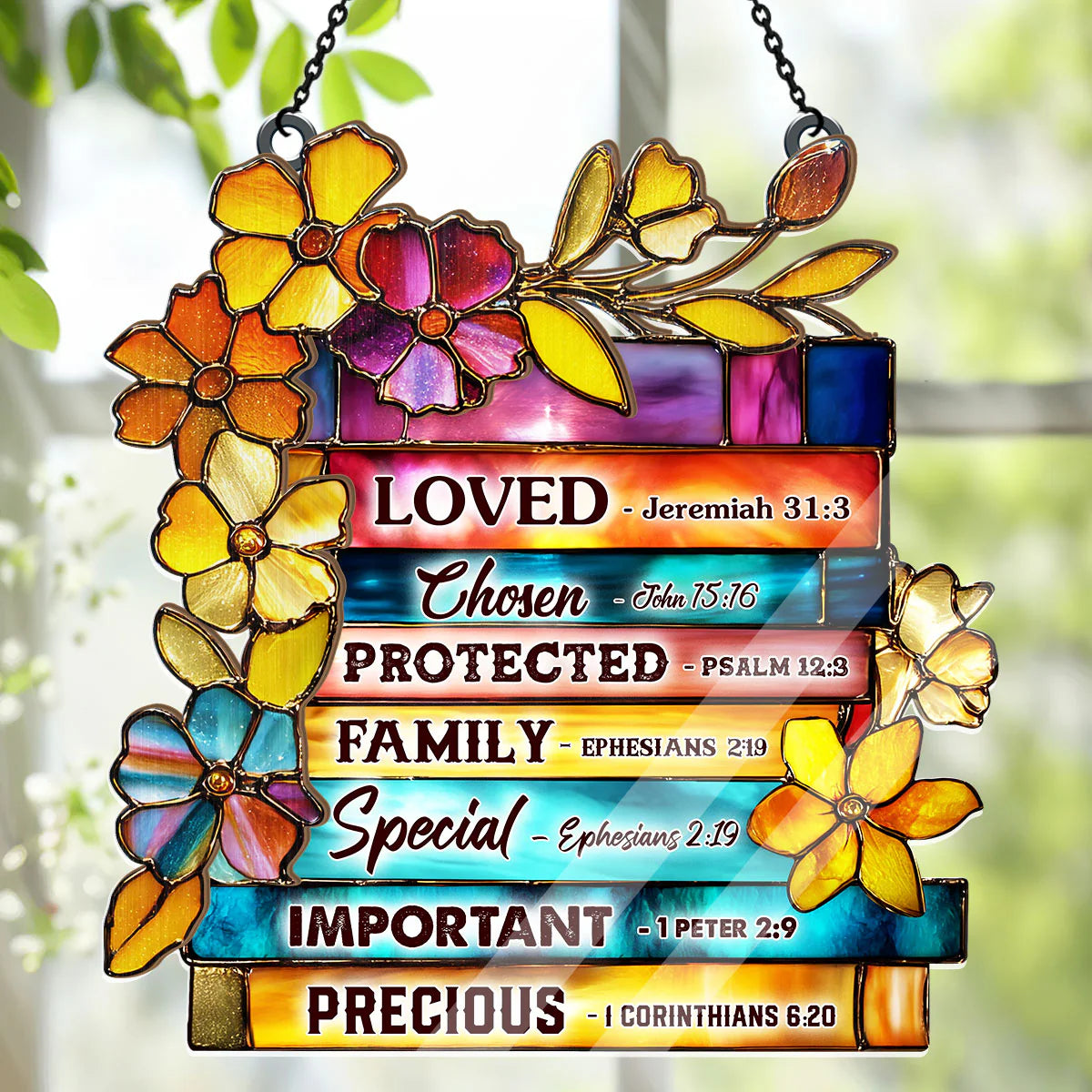 Library Of Blessings I Am Scripture Art - Window Hanging Suncatcher