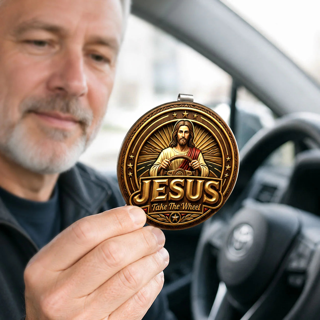 Jesus Take The Wheel, Christian Gift | Car Visor Clip