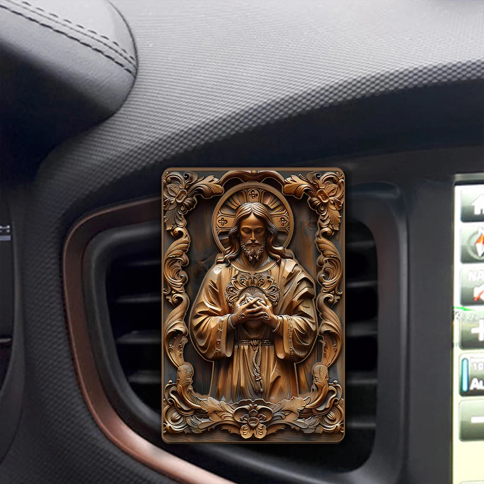 Jesus Sacred Heart - Car Visor Clip