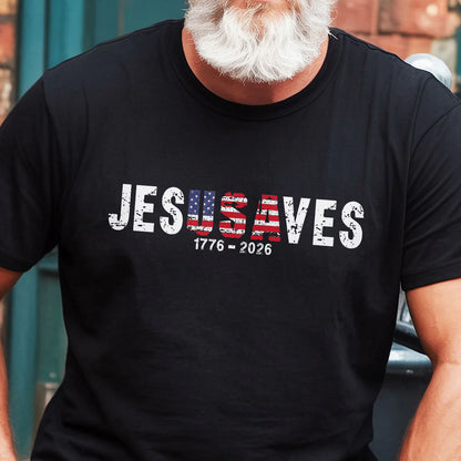 Jesus Saves USA, Patriotic Christian | 2D Unisex T-shirt