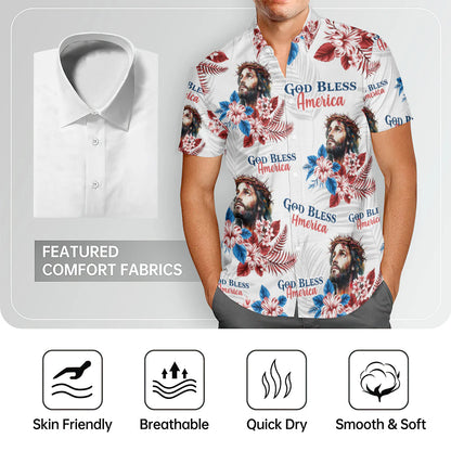 God Bless America, Gift of Liberty | Personalized Hawaiian Shirt