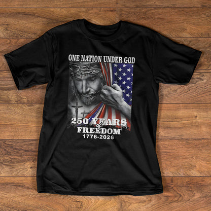 One Nation Under God, Patriotic Christian | 2D Unisex T-shirt