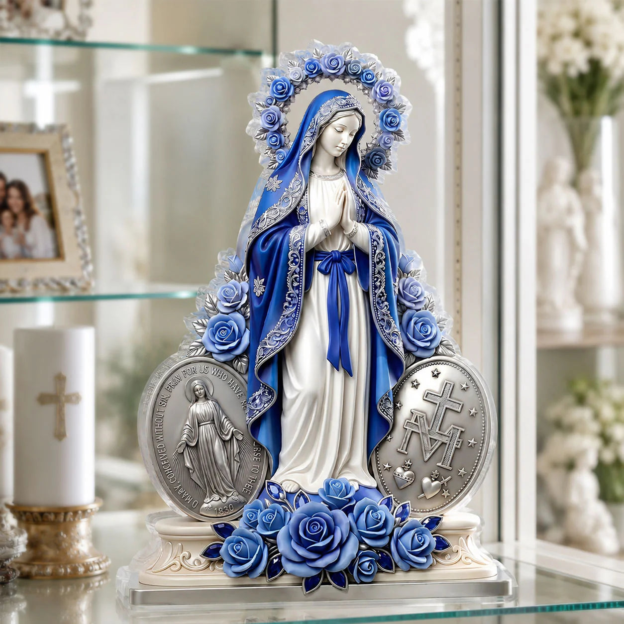 Our Lady Of Sapphire Grace, Catholic Gift | Custom Shaped Acrylic Plaque