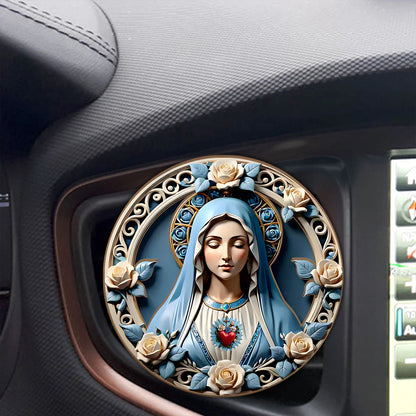 Sacred Heart of Mary - Car Visor Clip