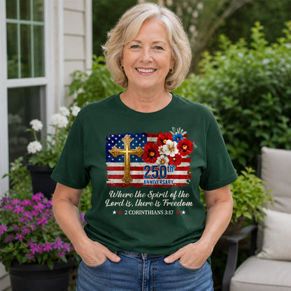 Freedom Christian America 250th Anniversary, Patriotic Christian | 2D Unisex T-shirt