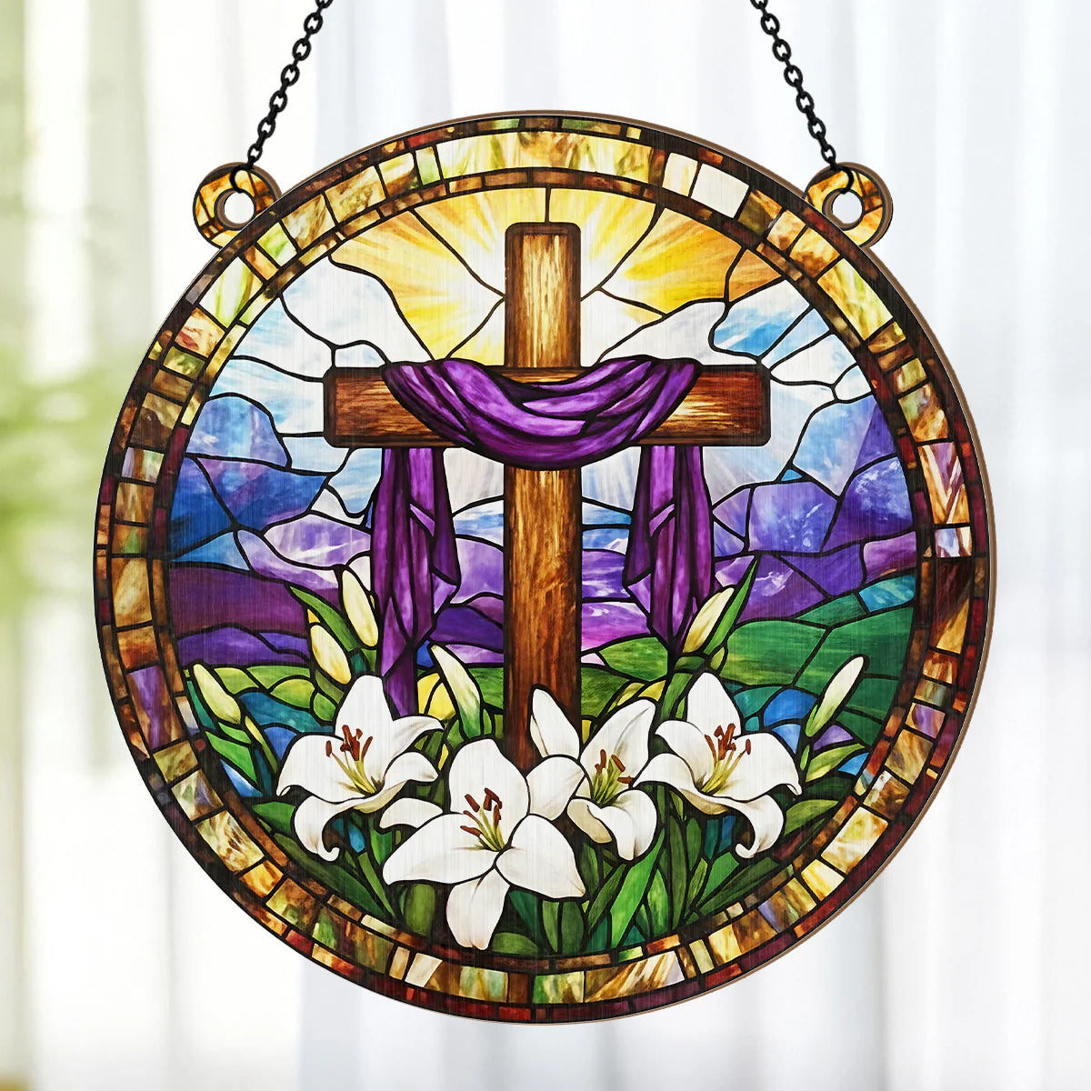 Bloom After The Cross - Personalized Window Hanging Suncatcher
