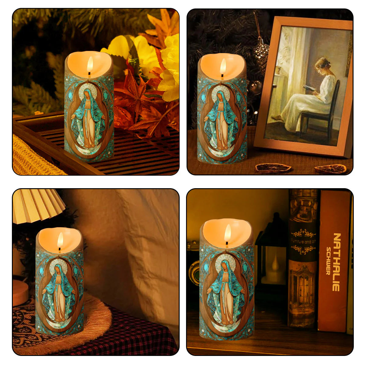 Sanctuary Marian Blue - Flameless LED Candle