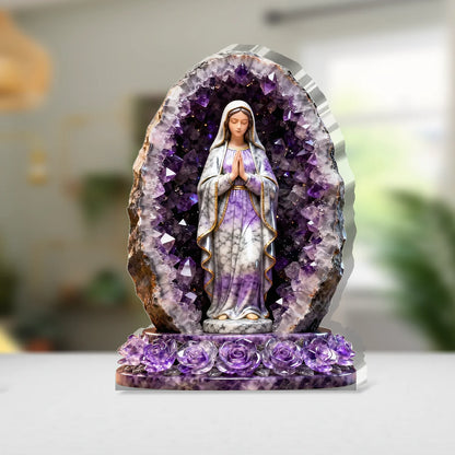 Our Lady of Amethyst Grace - Custom Shaped Acrylic Plaque