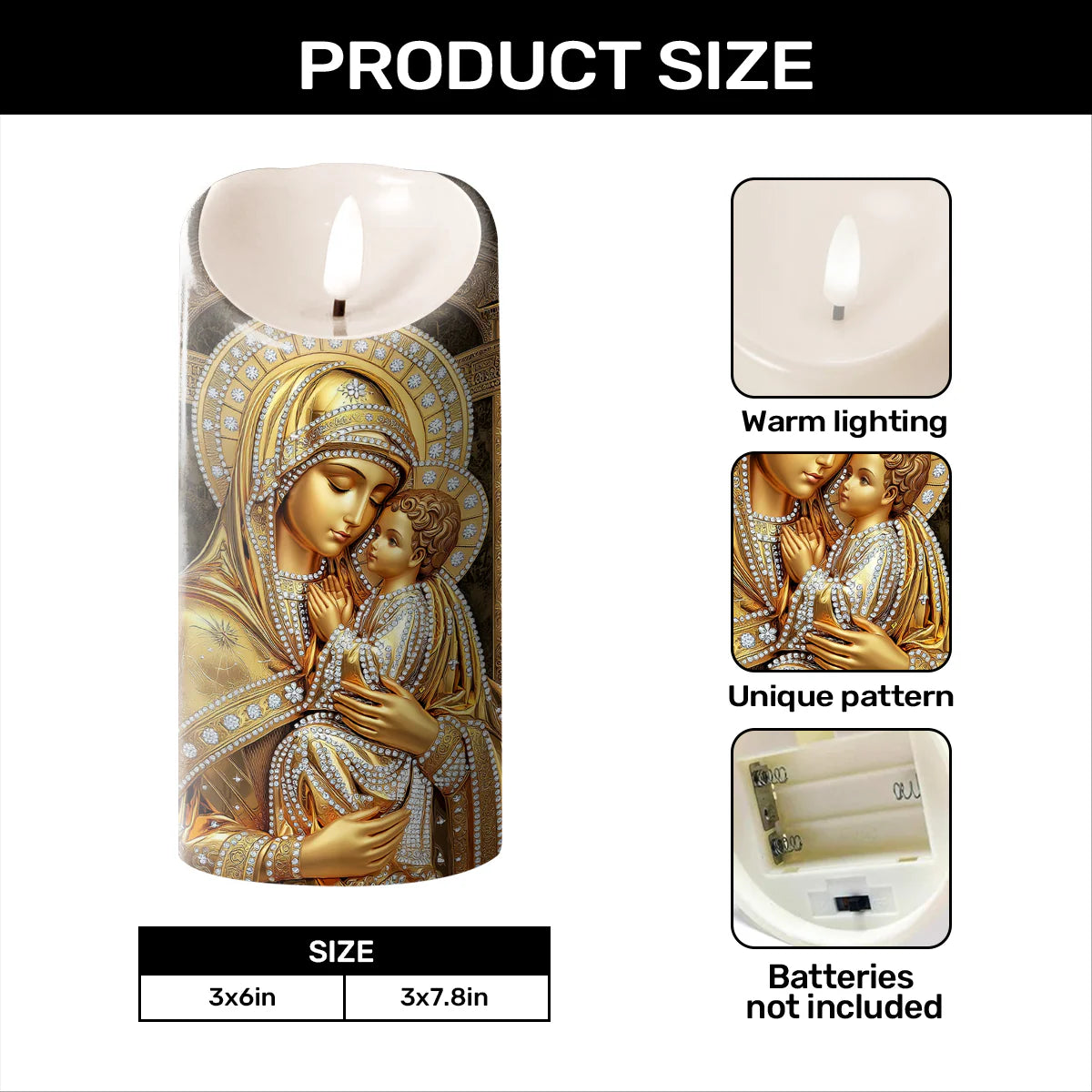 Golden Motherly Blessing - Flameless LED Candle