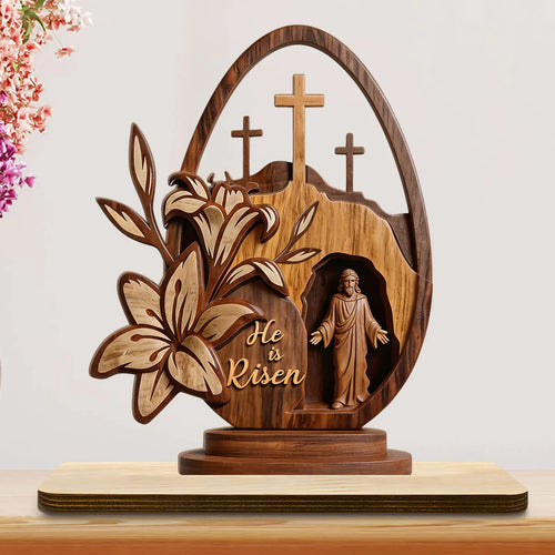 The Empty Tomb - 2-Layer Wood Plaque With Flat Base