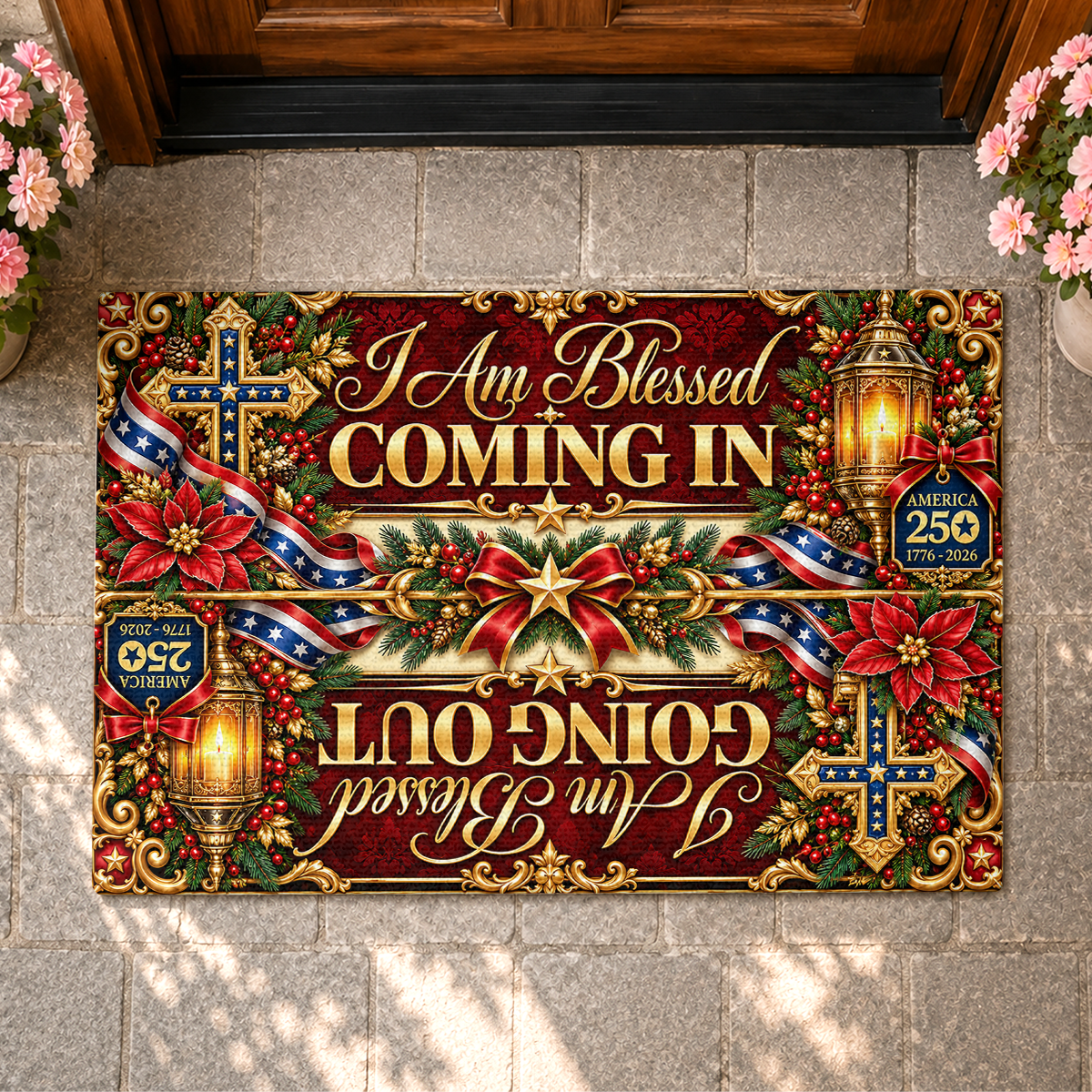 I Am Blessed Coming In Going Out, Gift For Self | Personalized Doormat