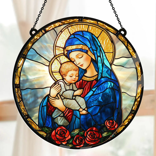 Radiant Virgin And Child - Window Hanging Suncatcher