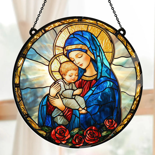Radiant Virgin And Child - Window Hanging Suncatcher