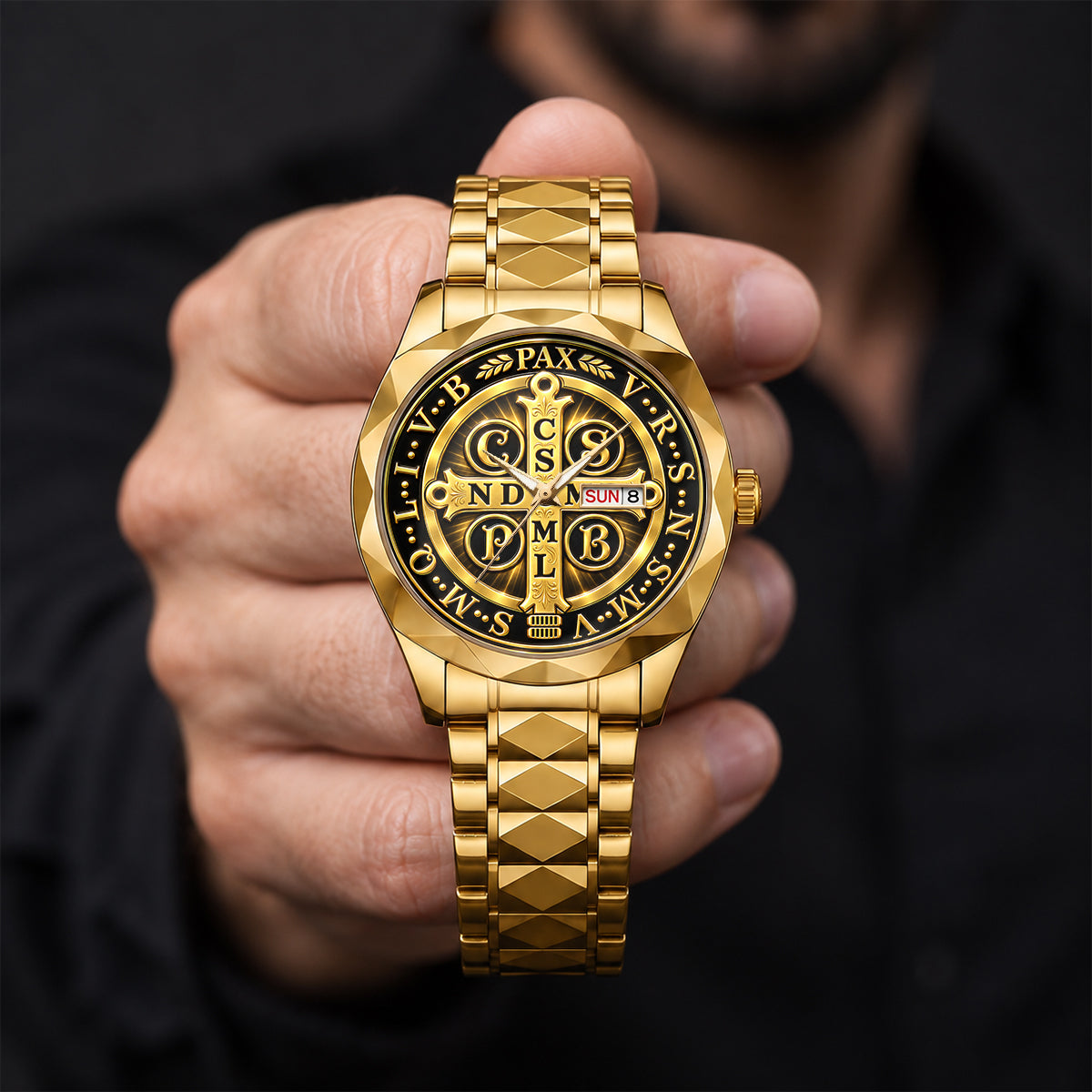 Saint Benedict Medal, Gift For Men - Men's Wrist Watch