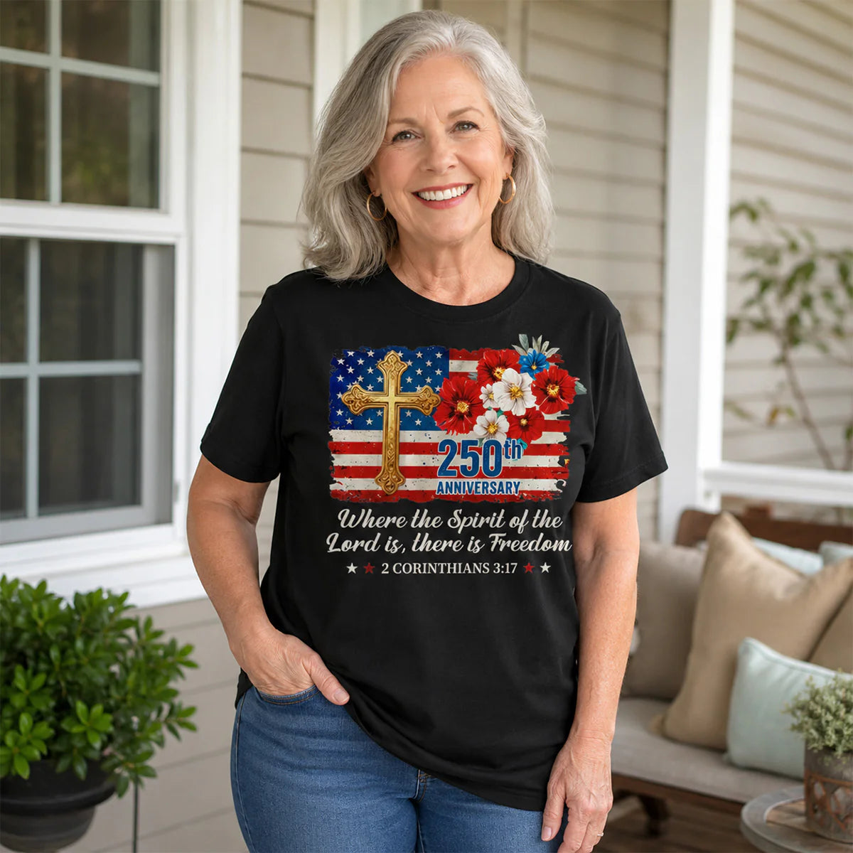 Freedom Christian America 250th Anniversary, Patriotic Christian | 2D Unisex T-shirt