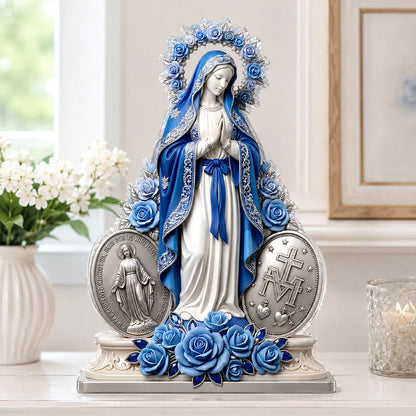 Our Lady Of Sapphire Grace, Catholic Gift | Custom Shaped Acrylic Plaque